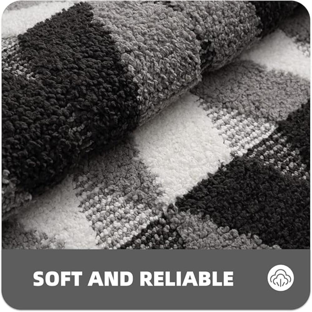 Soft Microfiber Non-Slip Geometric Rug