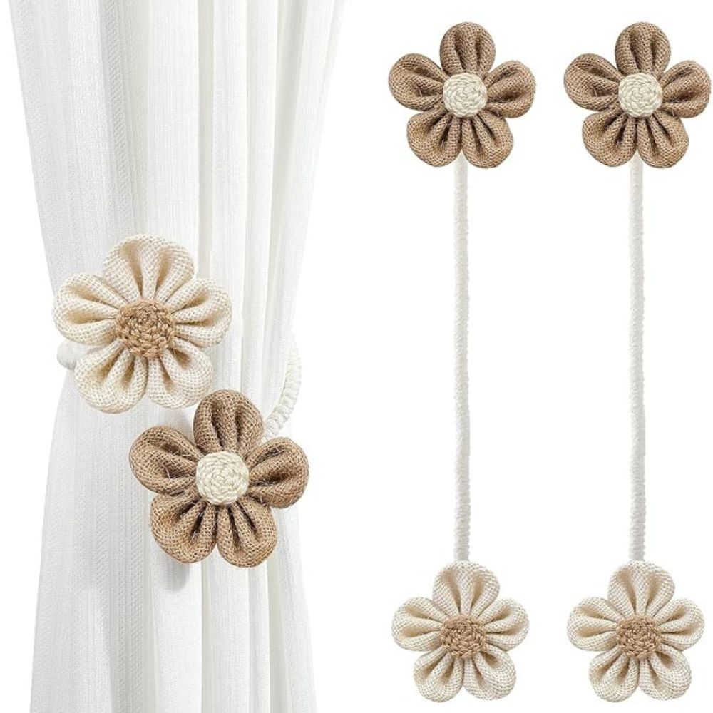 Floral Hemp Curtain Tie Back