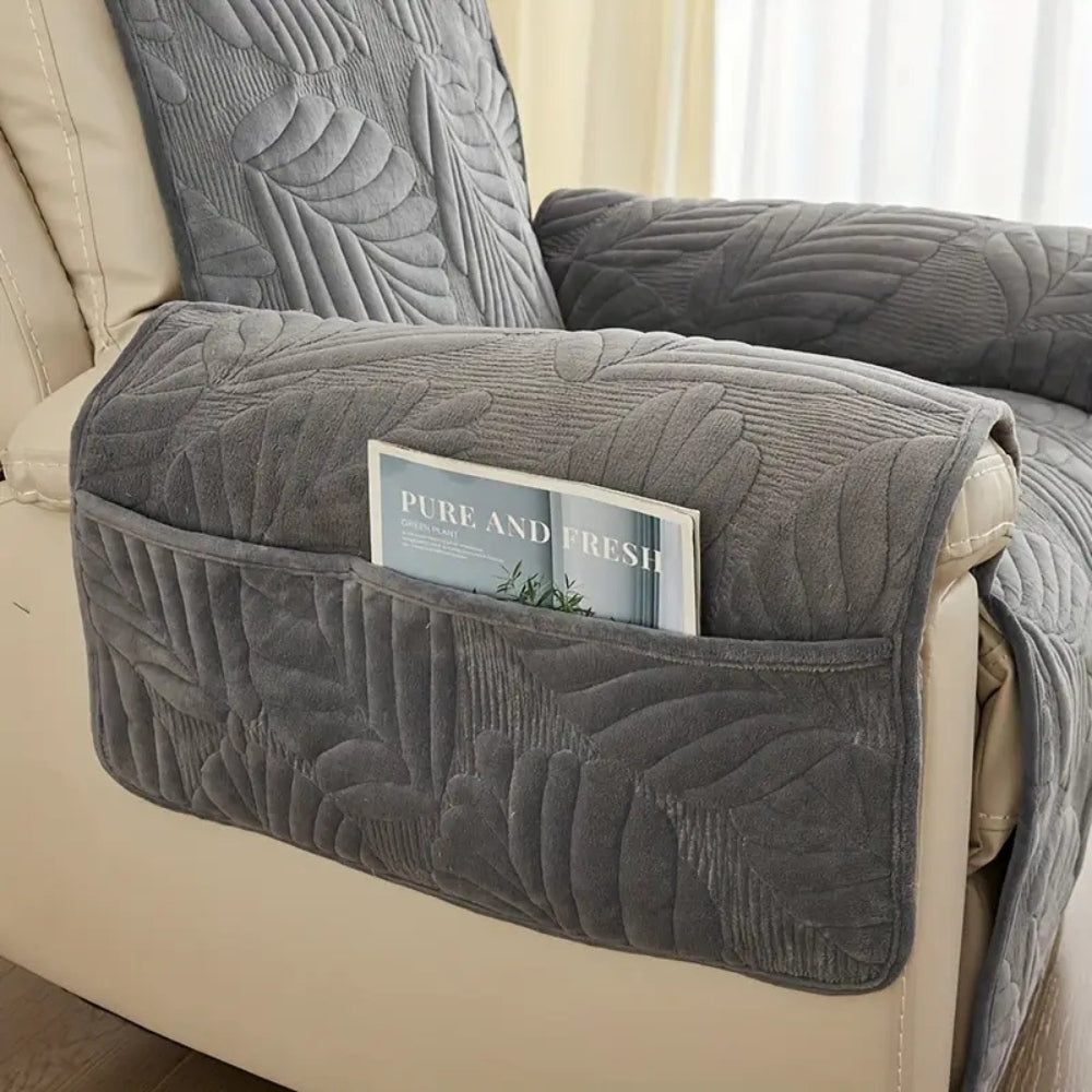 Verdant Leaf Pattern Recliner Cover