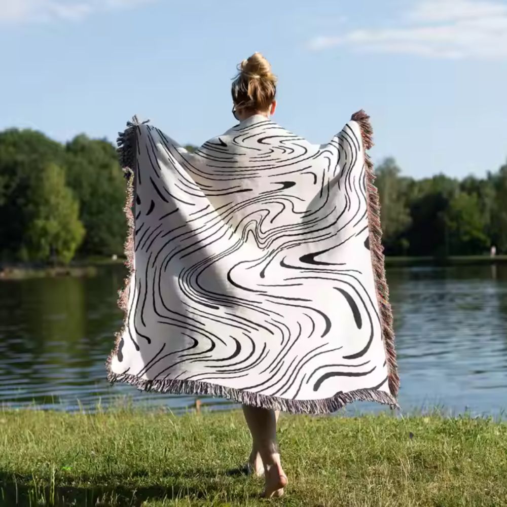 Marble Woven Throw Blanket
