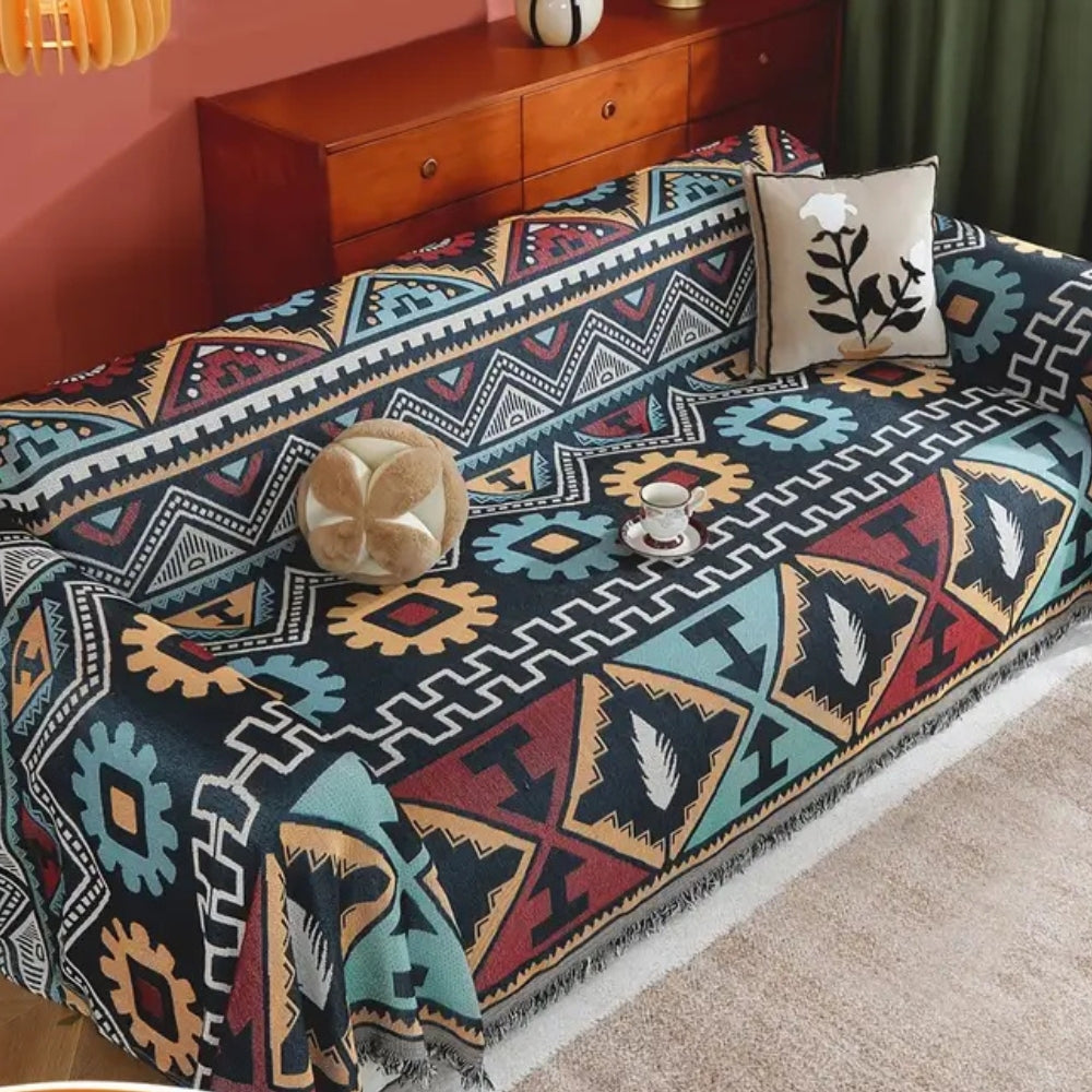 Aztec Geometric Pattern Sofa Cover
