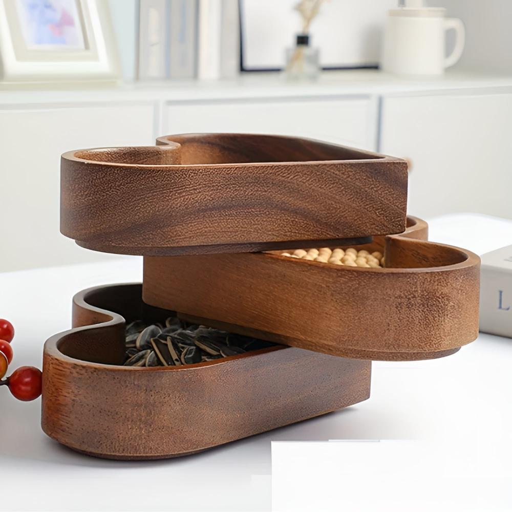 Heart-Shaped Wooden Snack Tray