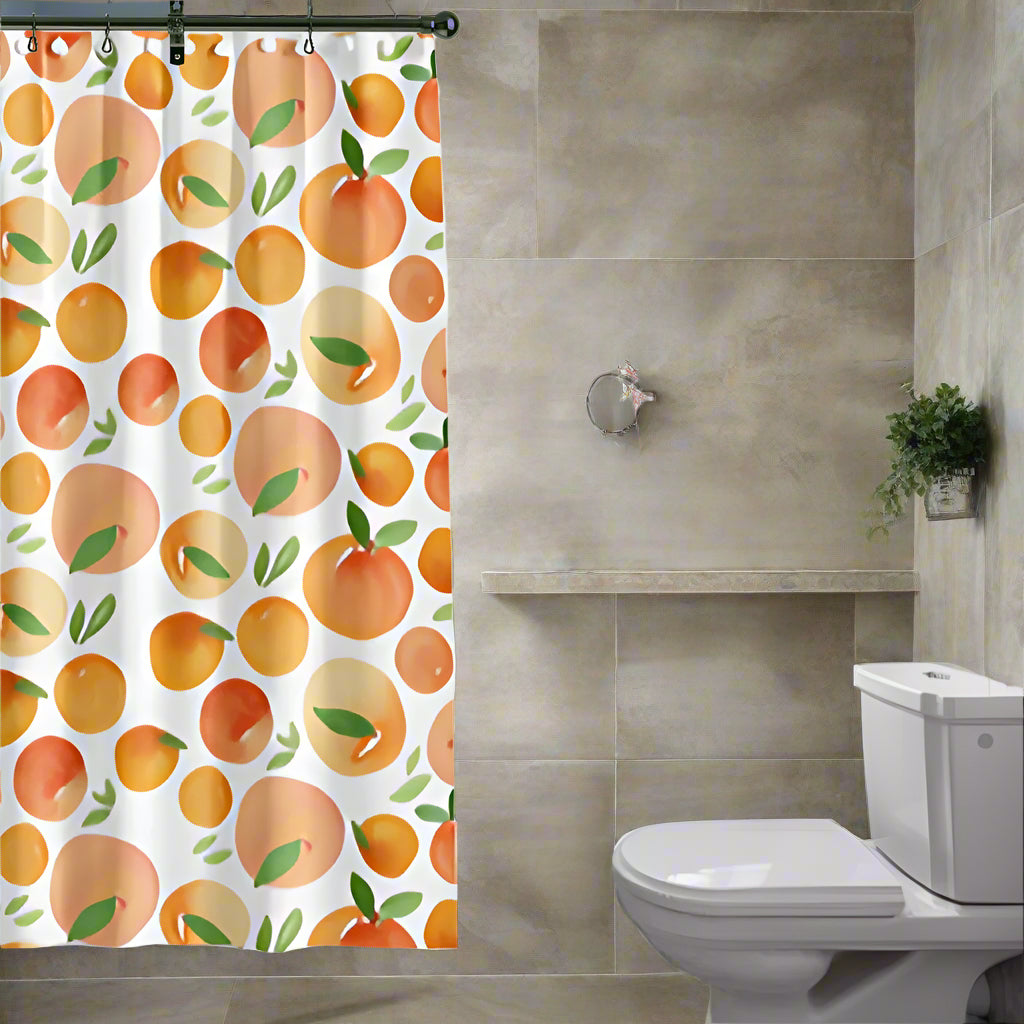 Sunny Oranges Bath Curtain