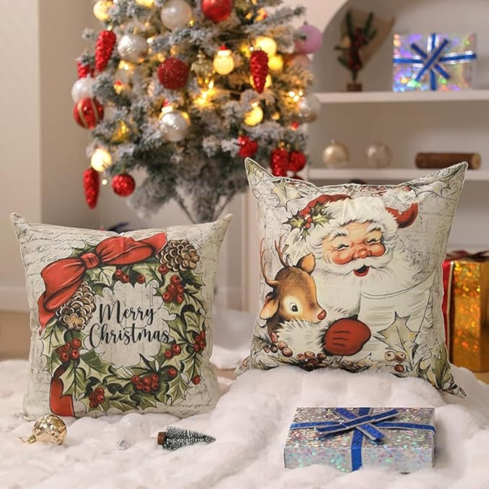 Santa's Charm Farmhouse Cushion Cover
