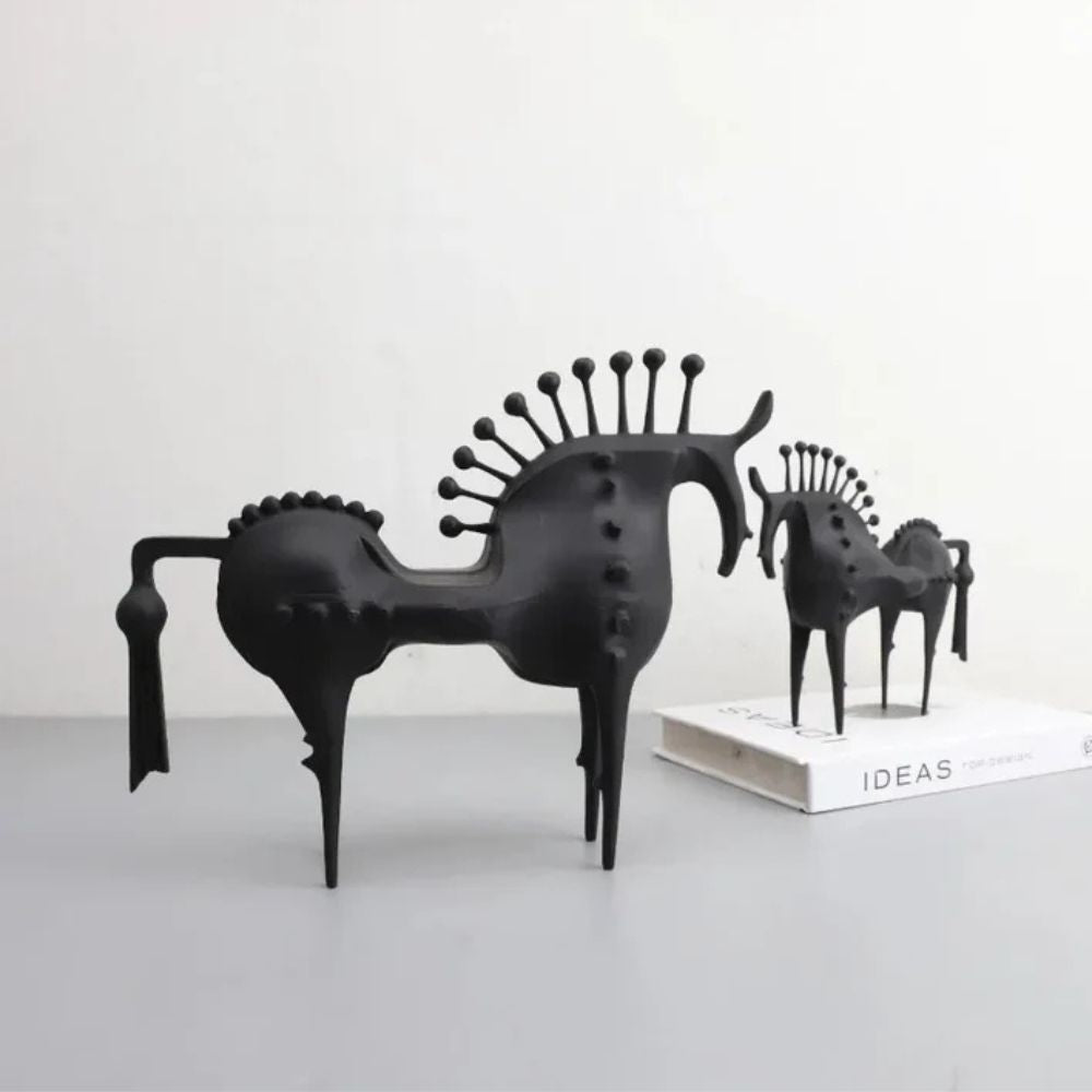 Black Stallion Metal Sculpture