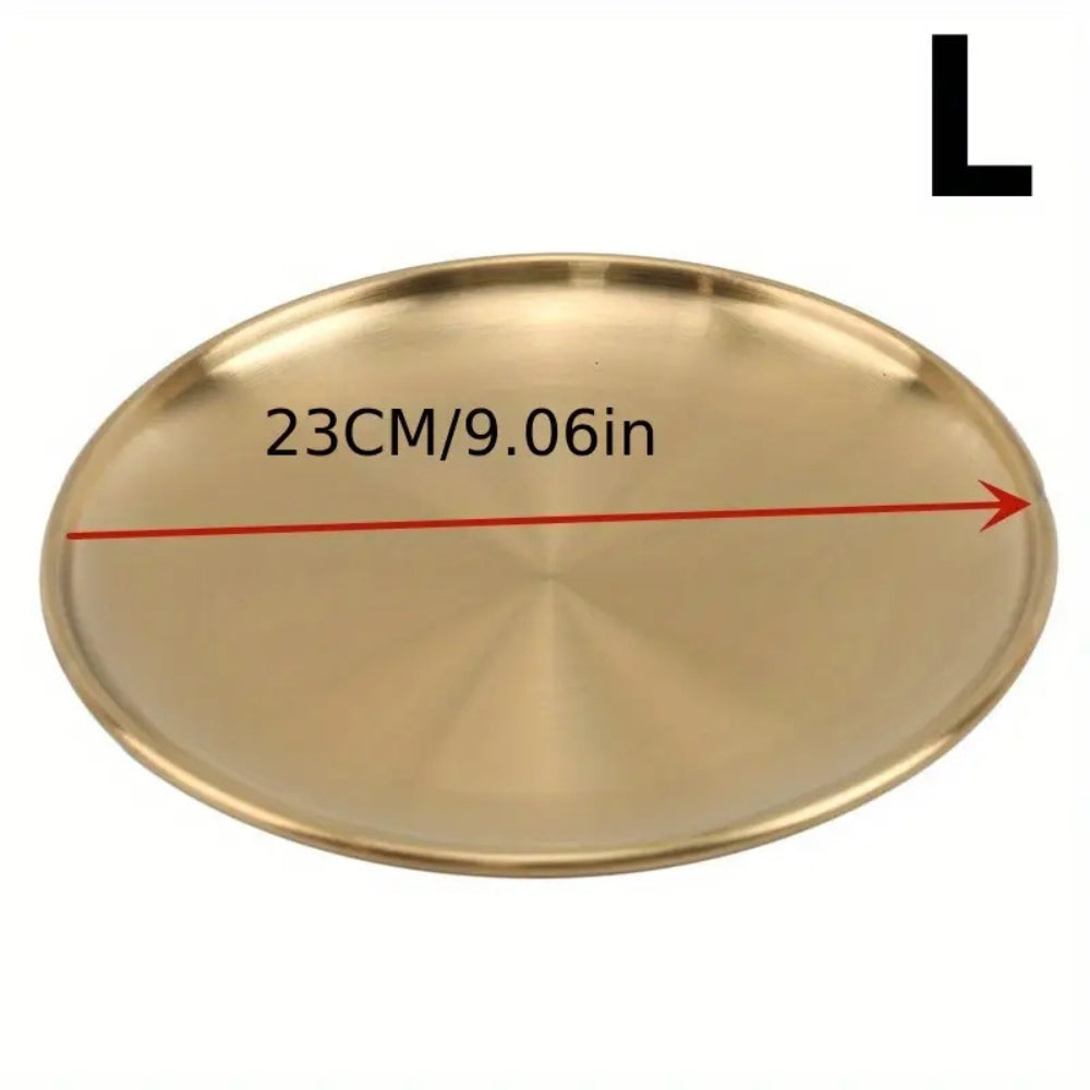 Lustrous Golden Stainless Steel Serving Plates