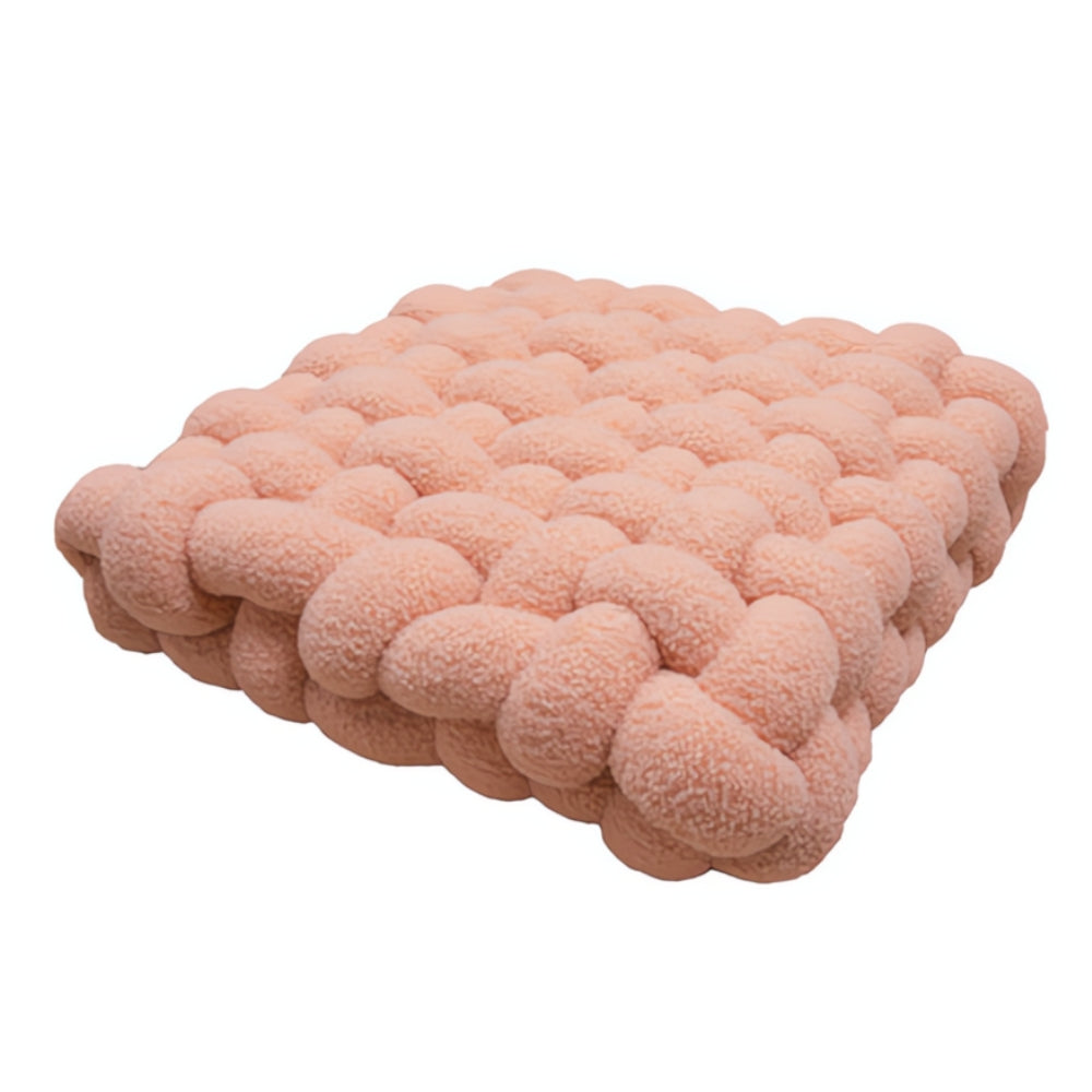 Plush Woven Knot Boucle Cushion