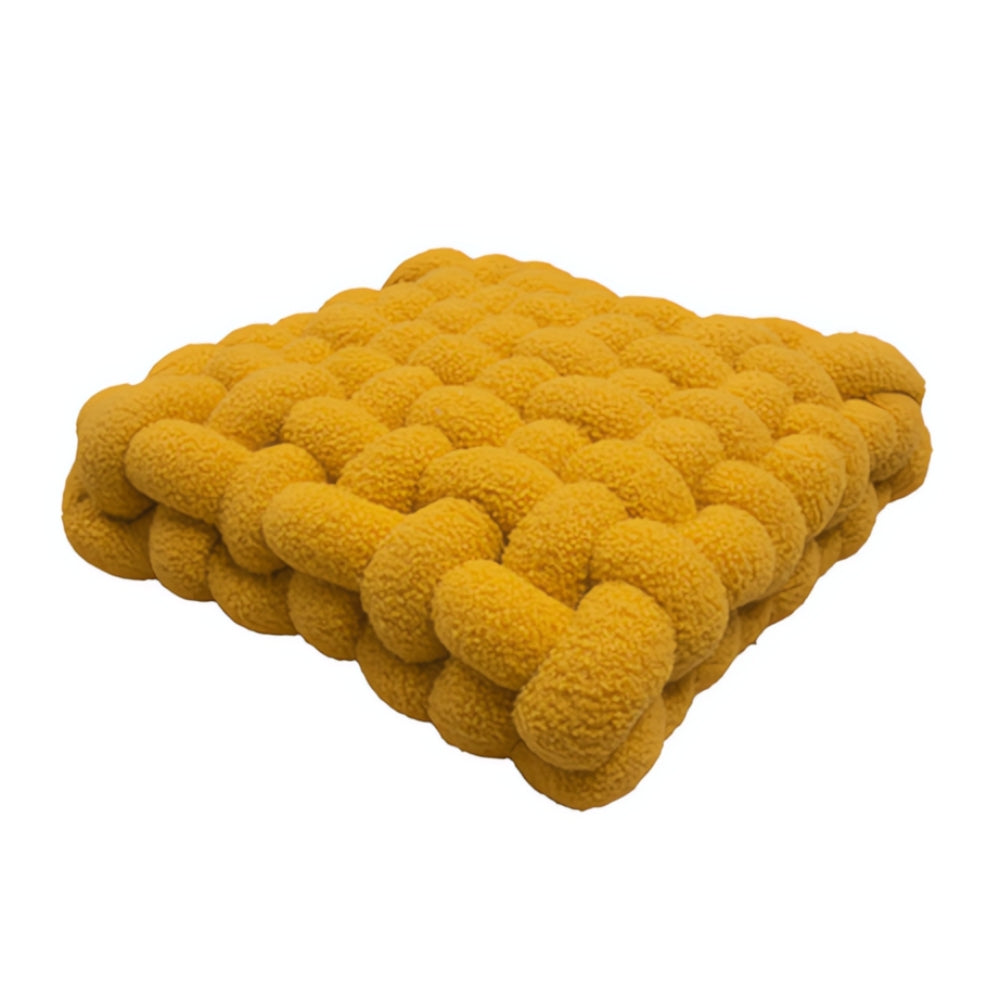 Plush Woven Knot Boucle Cushion