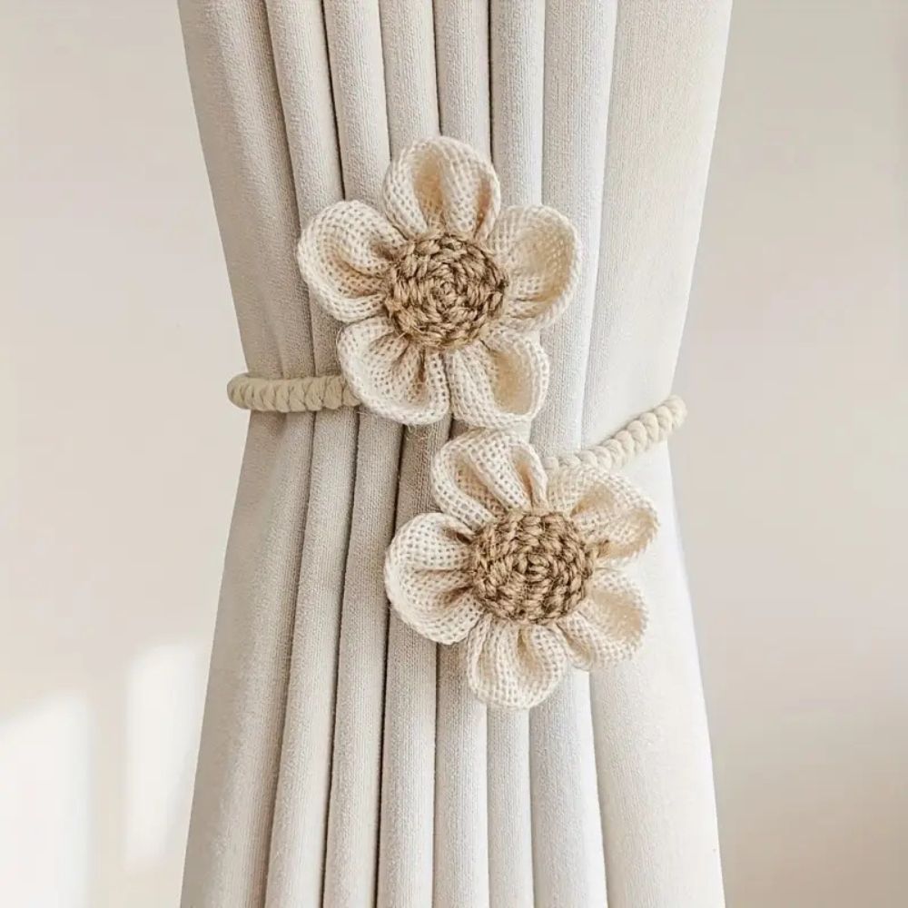 Floral Hemp Curtain Tie Back
