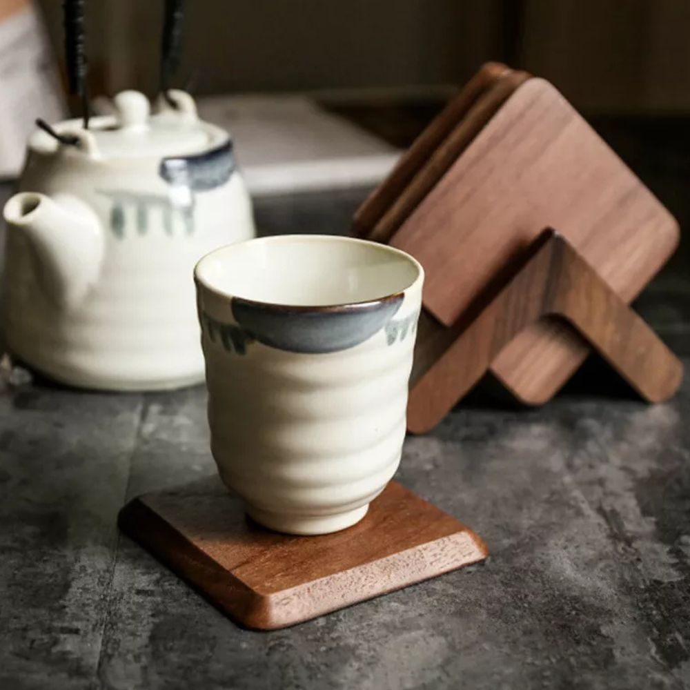 Sleek Stack Wooden Coaster Set