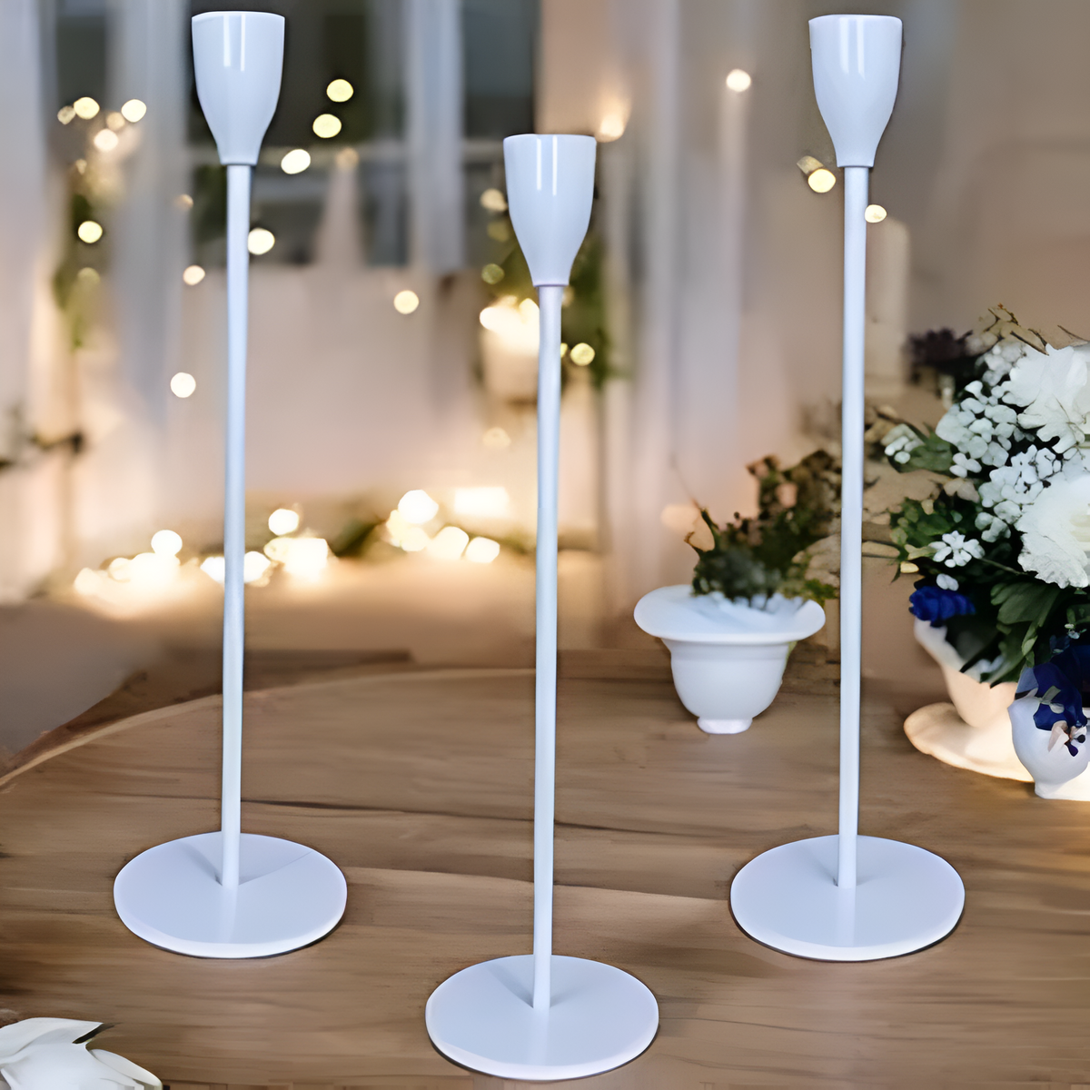 Sleek Metallic Candle Holders