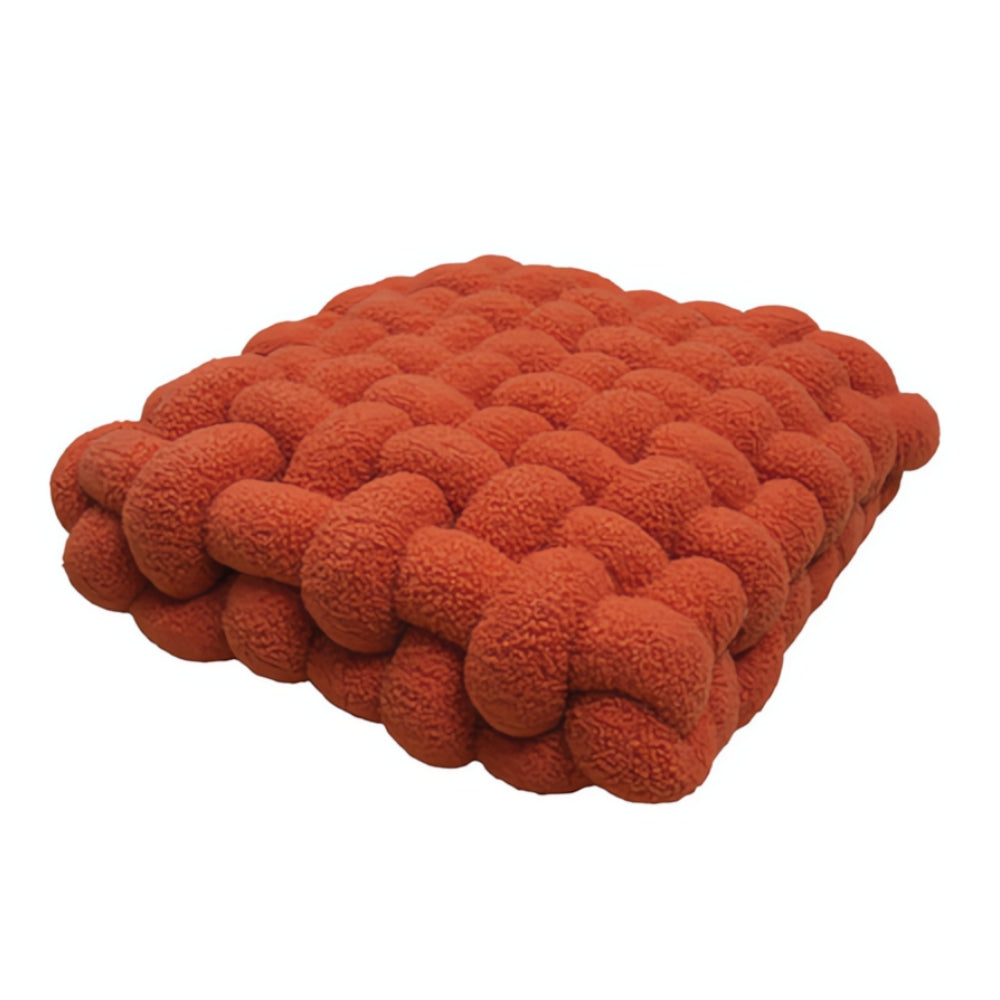 Plush Woven Knot Boucle Cushion