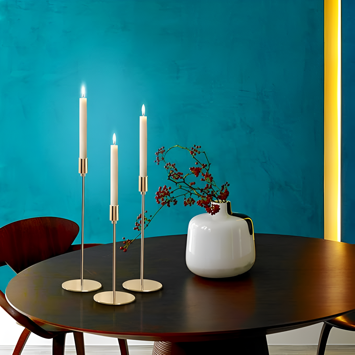 Sleek Metallic Candle Holders