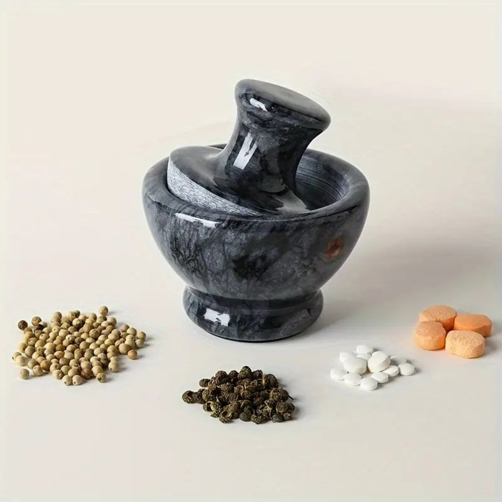 Marble Mortar & Pestel Spices Grinder