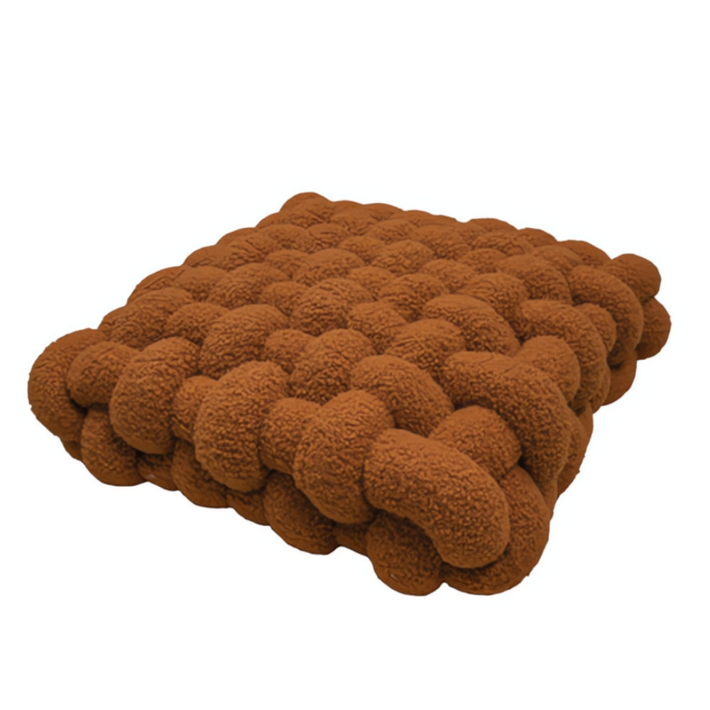 Plush Woven Knot Boucle Cushion