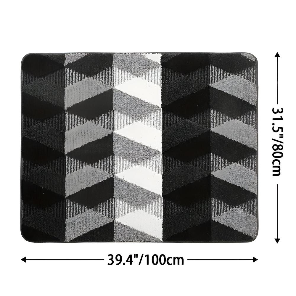 Soft Microfiber Non-Slip Geometric Rug
