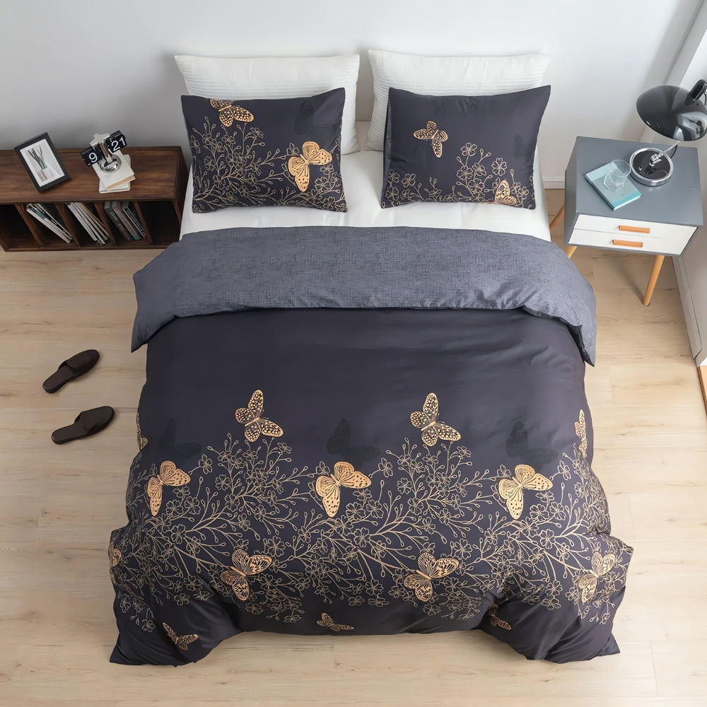 Valora Midnight Butterfly Duvet Cover