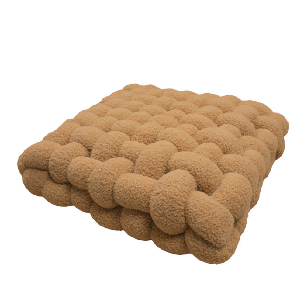 Plush Woven Knot Boucle Cushion