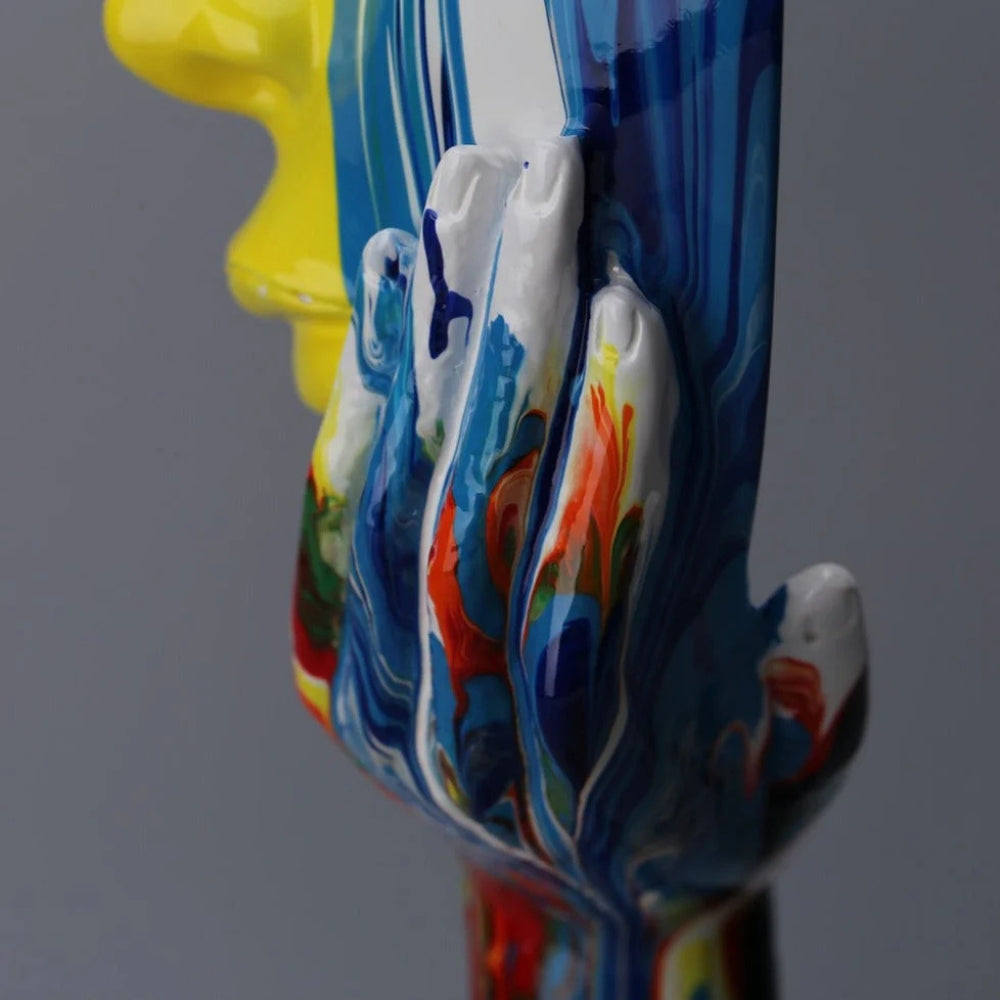 Female Thinker Colorful Art Sculpture