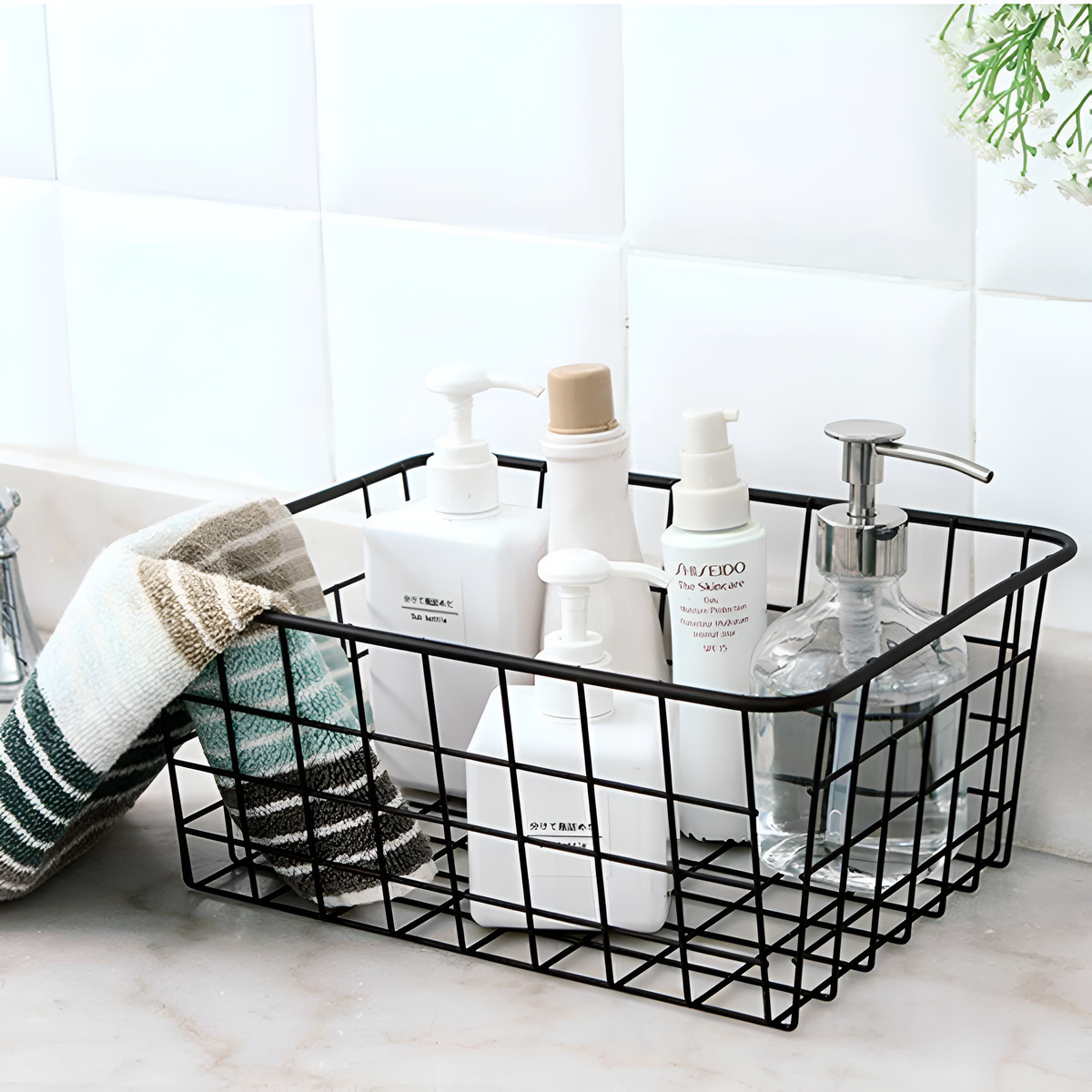 Sleek Wire Organizer Storage Basket
