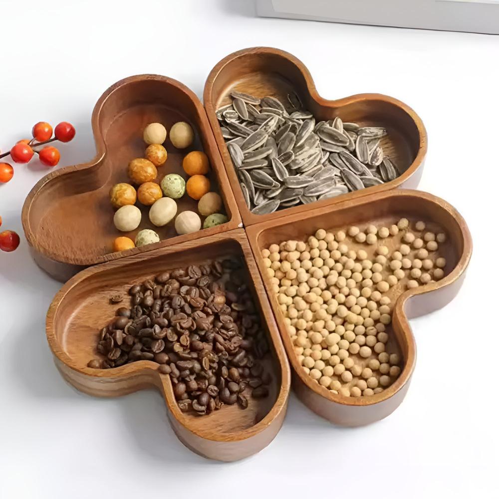Heart-Shaped Wooden Snack Tray
