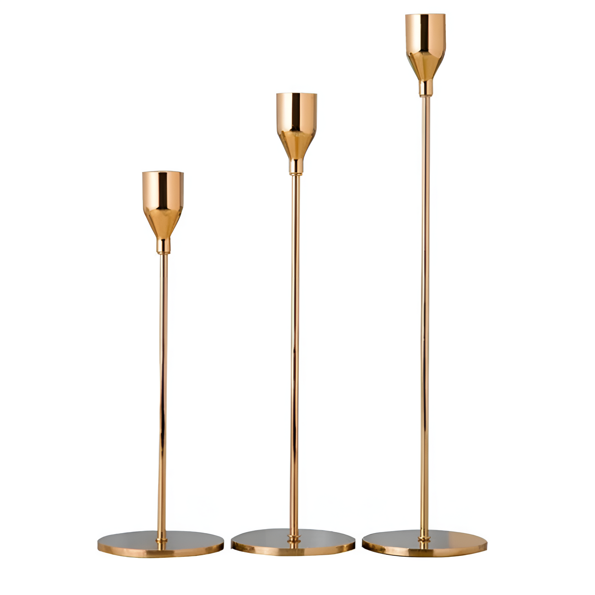 Sleek Metallic Candle Holders