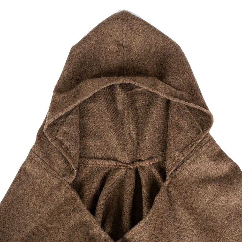 Acrylic Hooded Striped Poncho Shawl