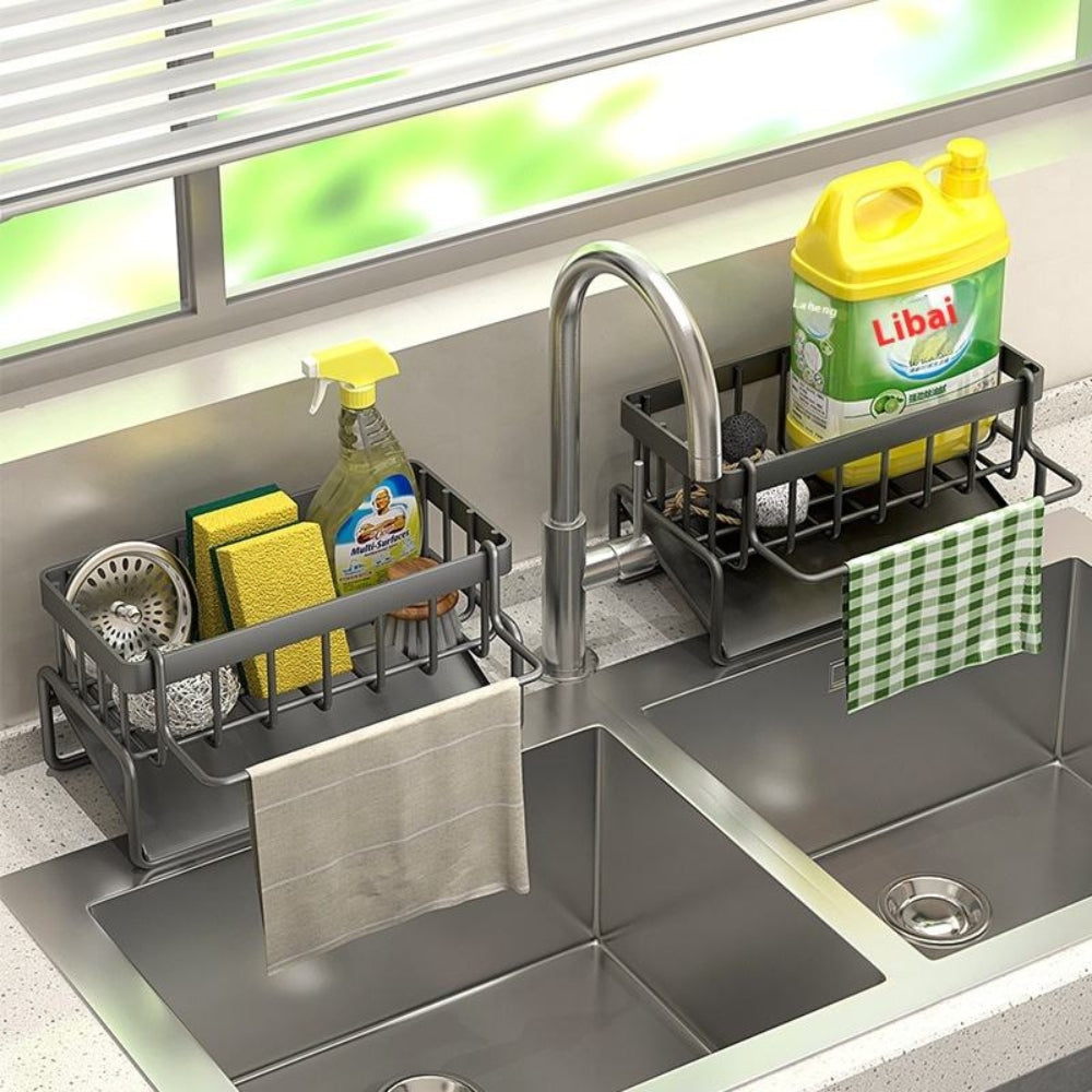 All-in-One Sponge Soap Cloth Self-Draining Rack