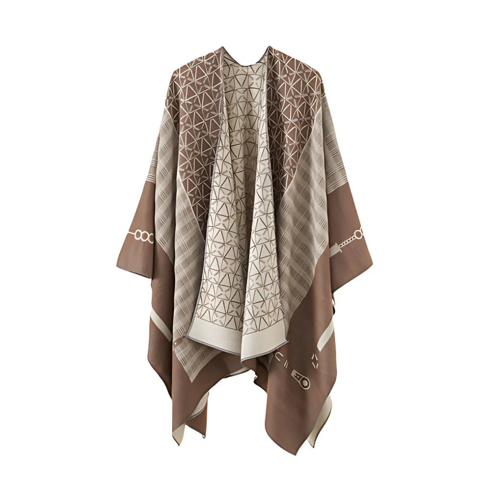 Auron Geometric Acrylic Poncho Shawl