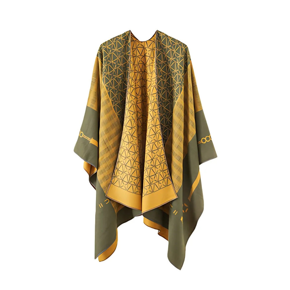 Auron Geometric Acrylic Poncho Shawl