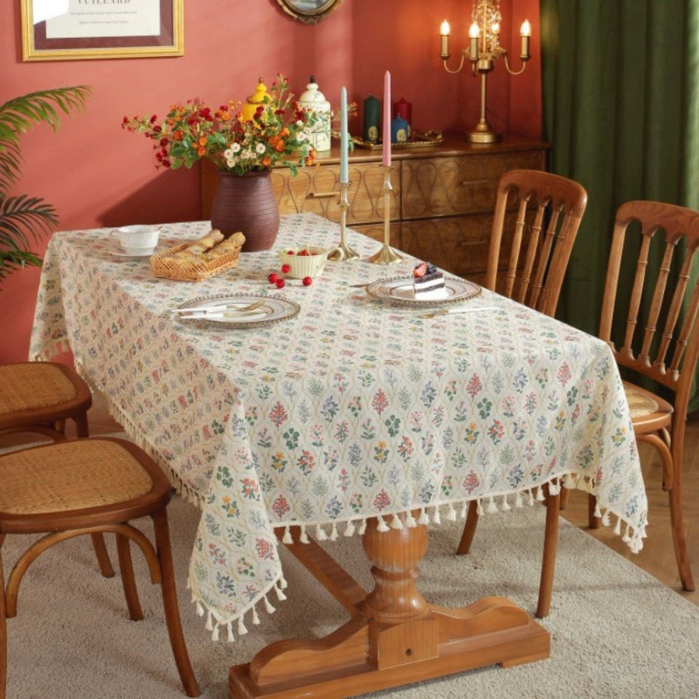 Blossom Spring Tassel Table Cloth