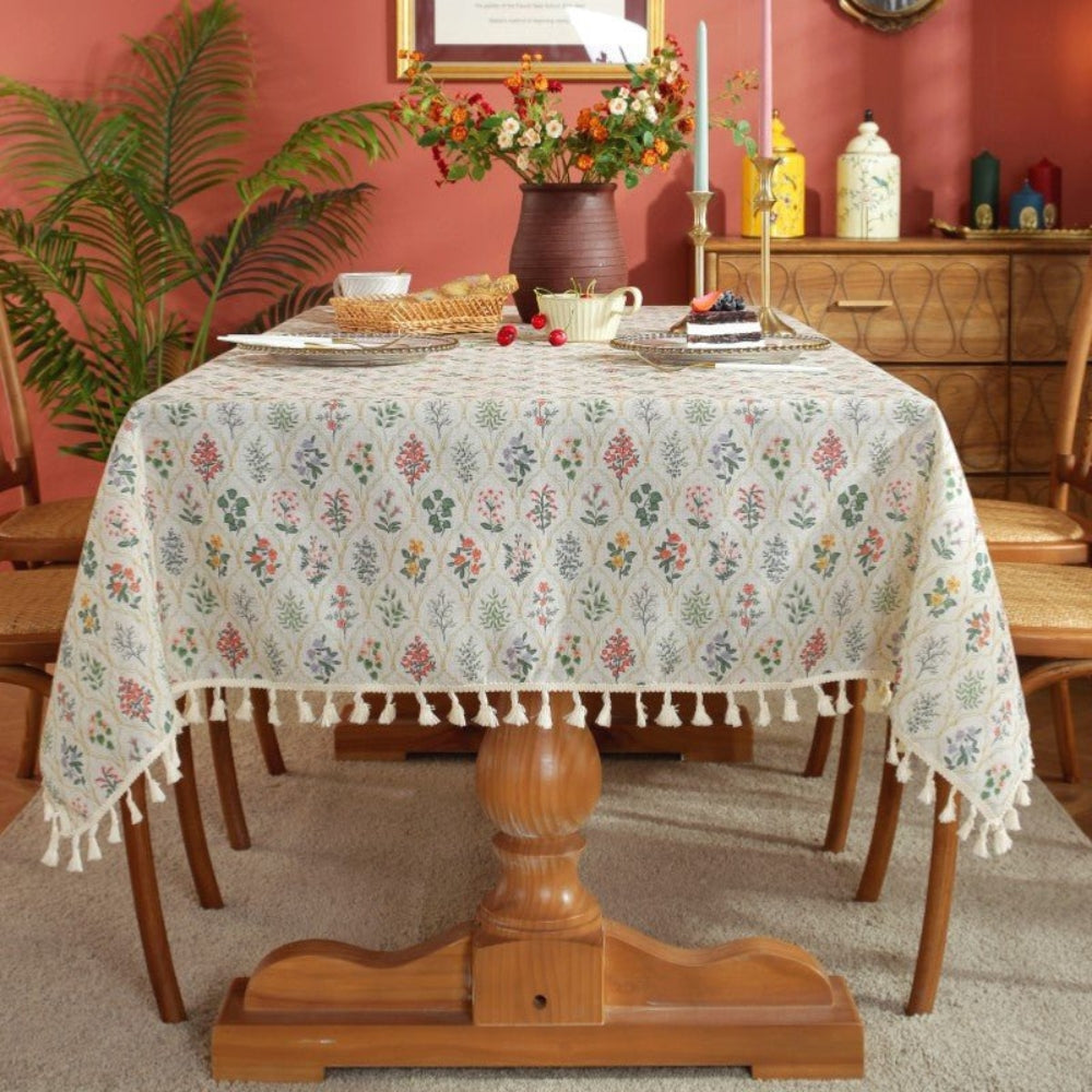 Blossom Spring Tassel Table Cloth