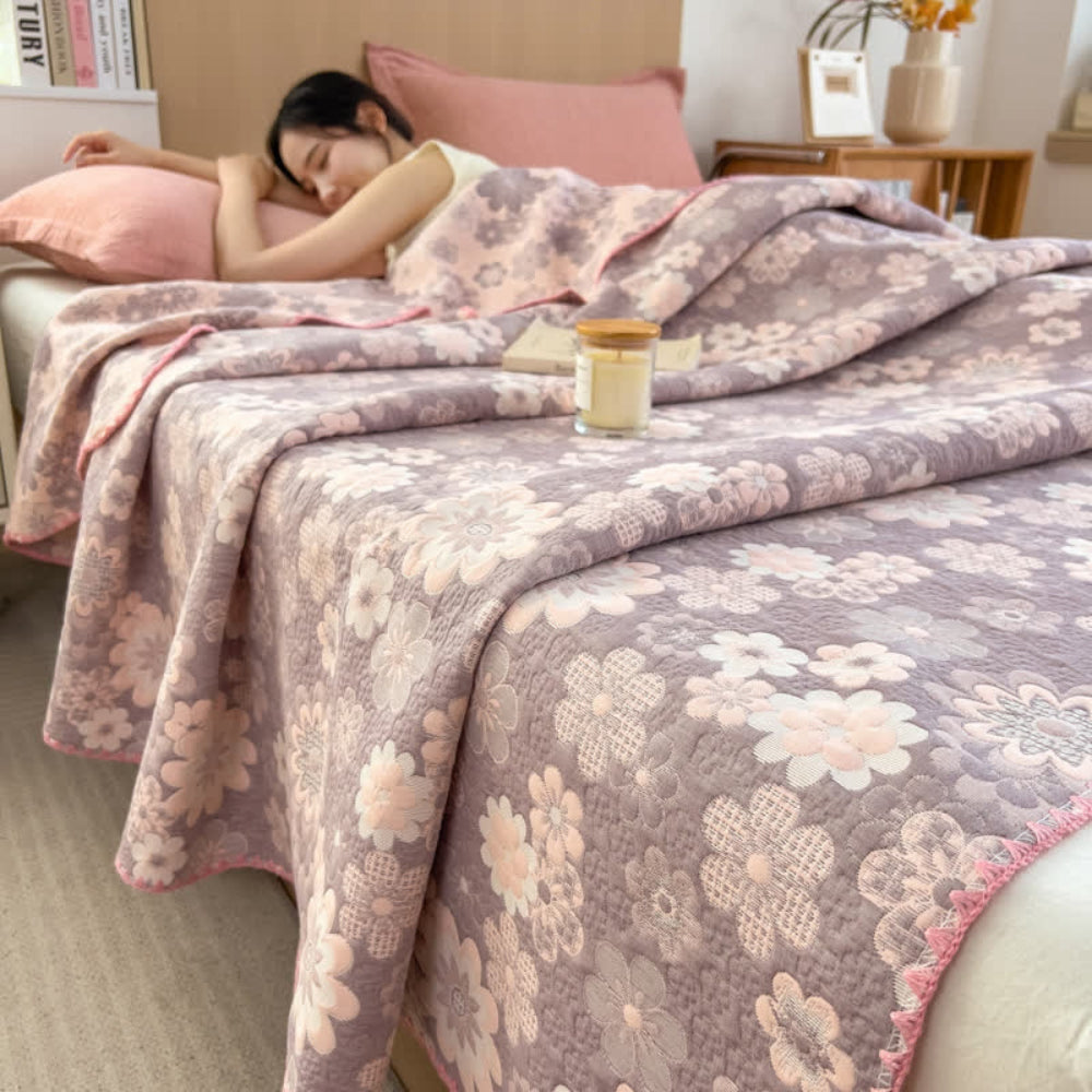 Reverie Floral Cotton Gauze Blanket