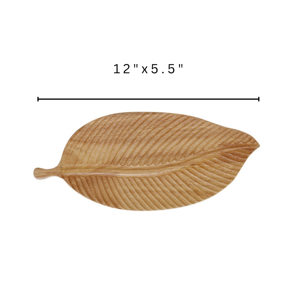 Rustic Leaf Wooden Serving Trays