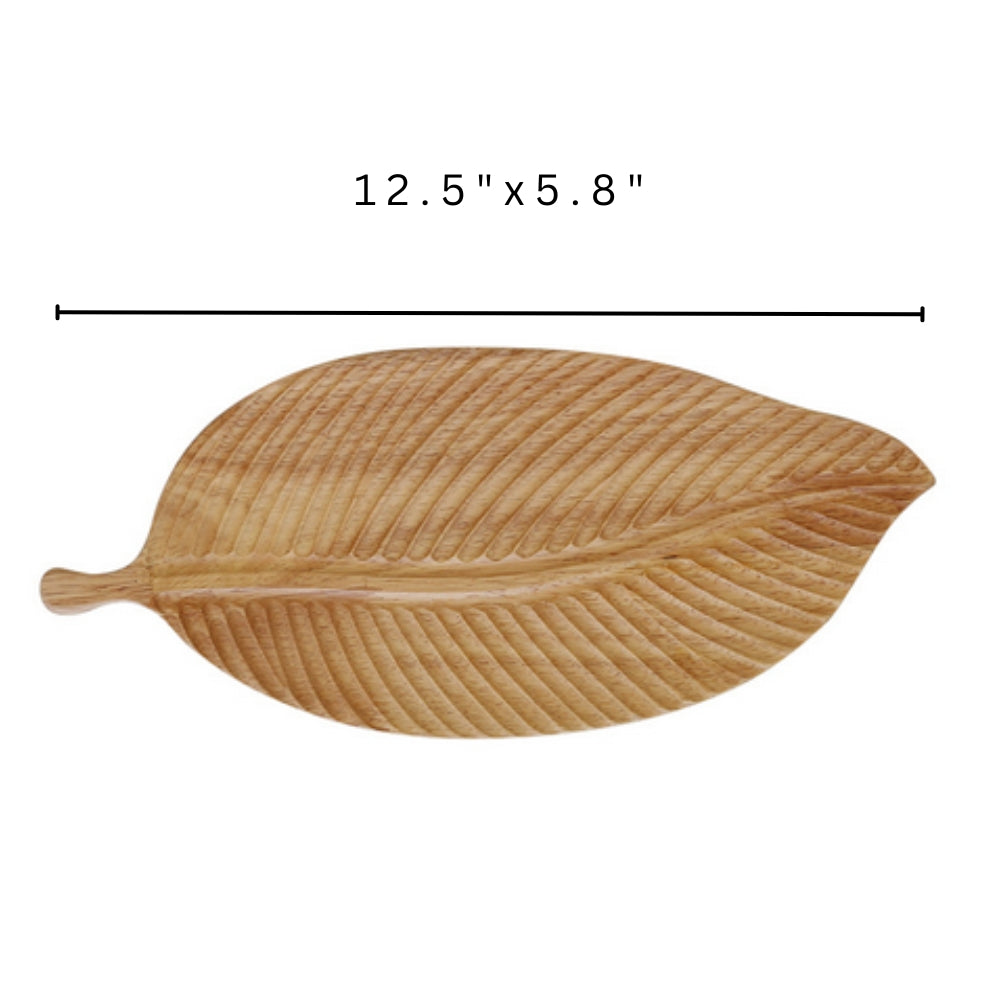 Rustic Leaf Wooden Serving Trays