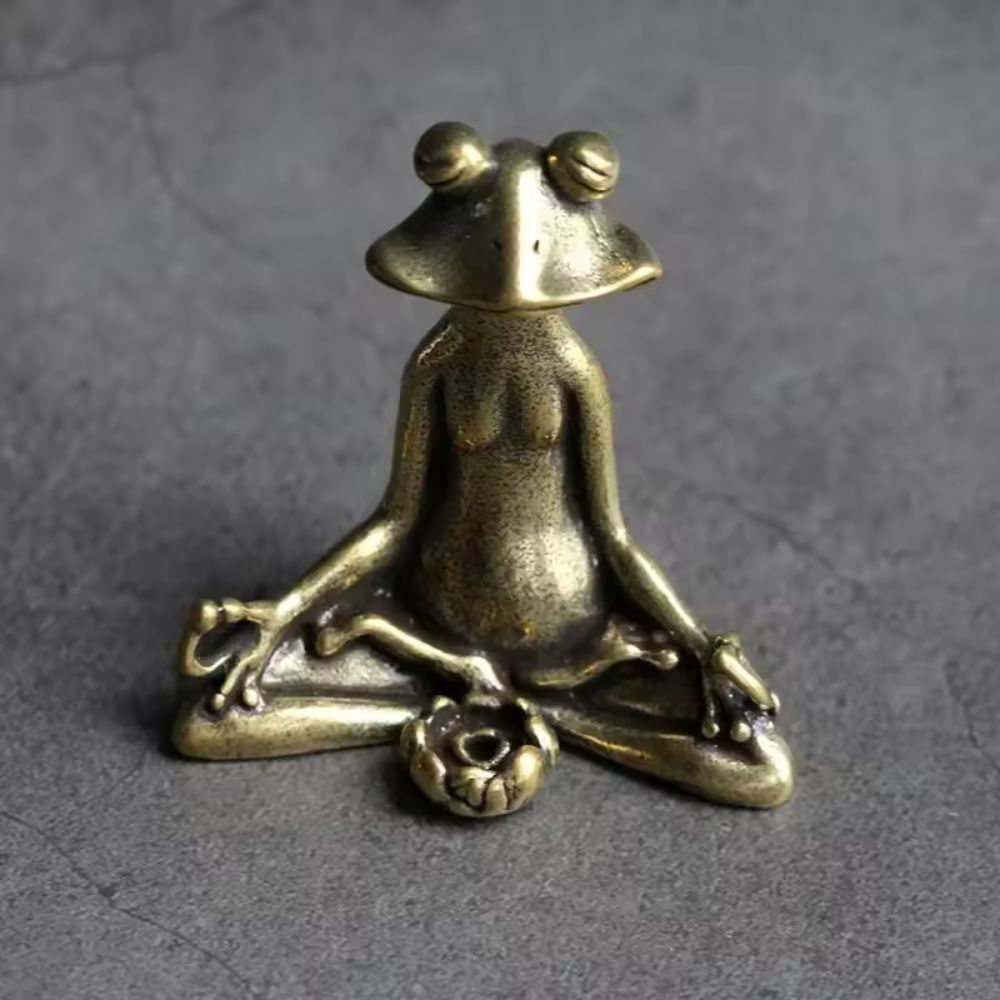 Calm Lotus Frog Miniature Figurine
