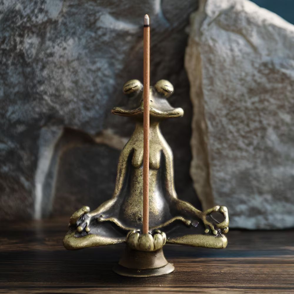 Calm Lotus Frog Miniature Figurine