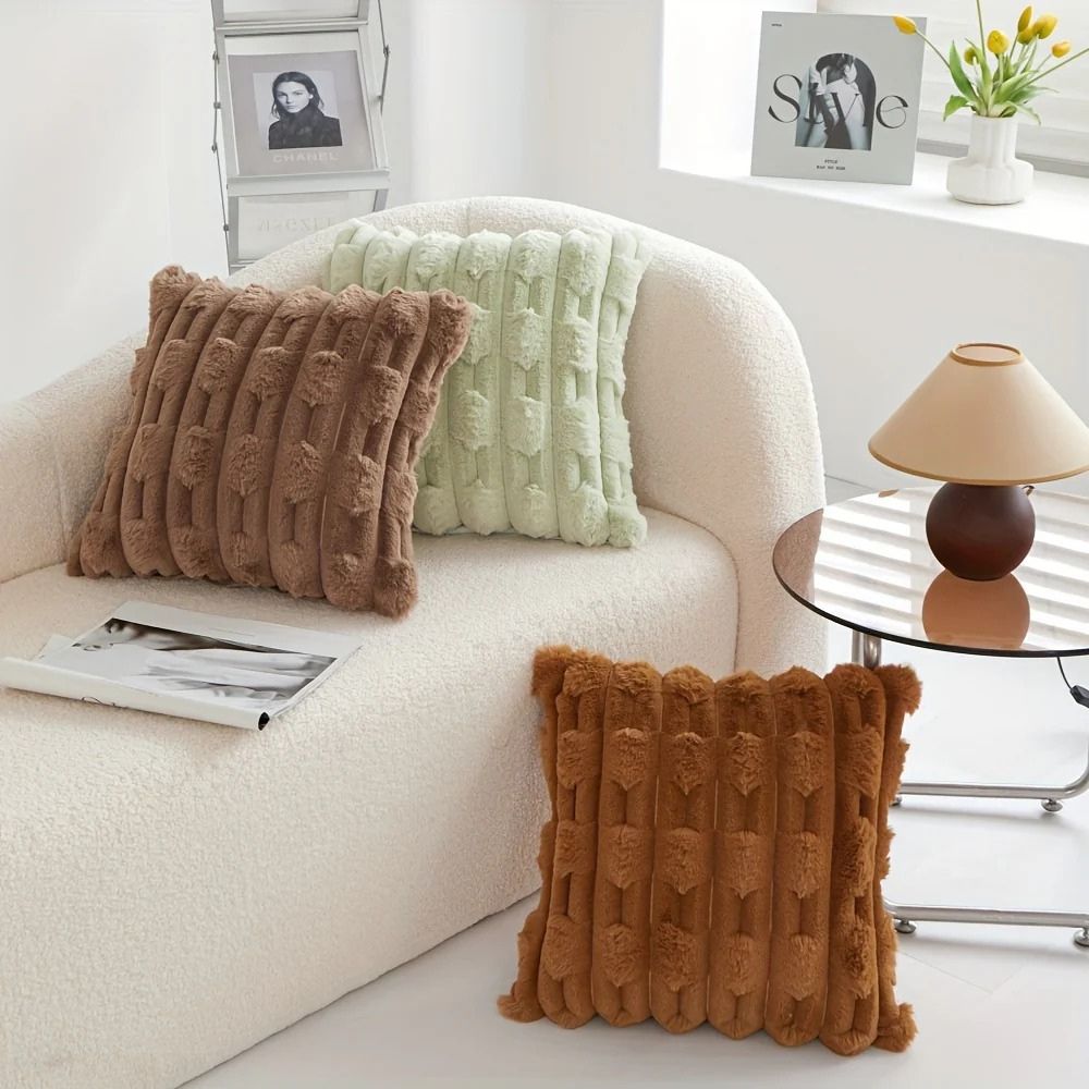 Calm Weave Plush Cushion Cover