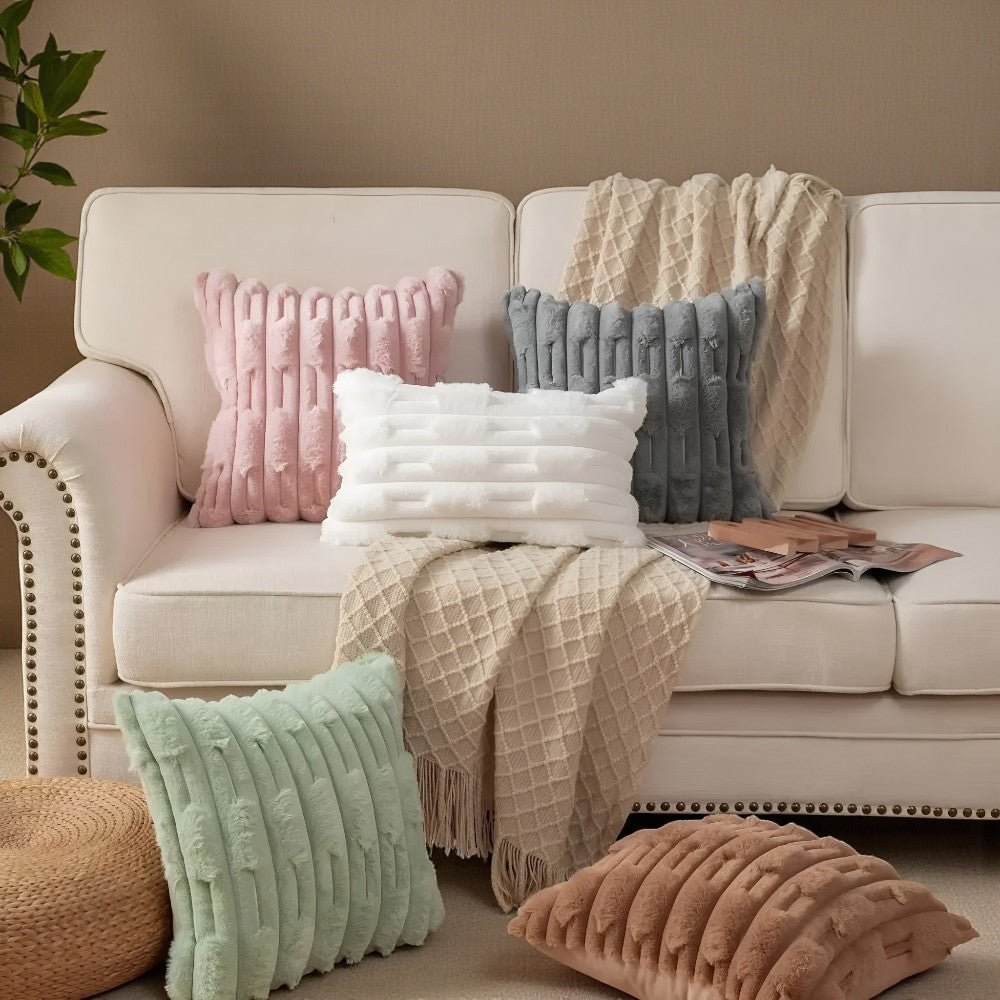 Calm Weave Plush Cushion Cover