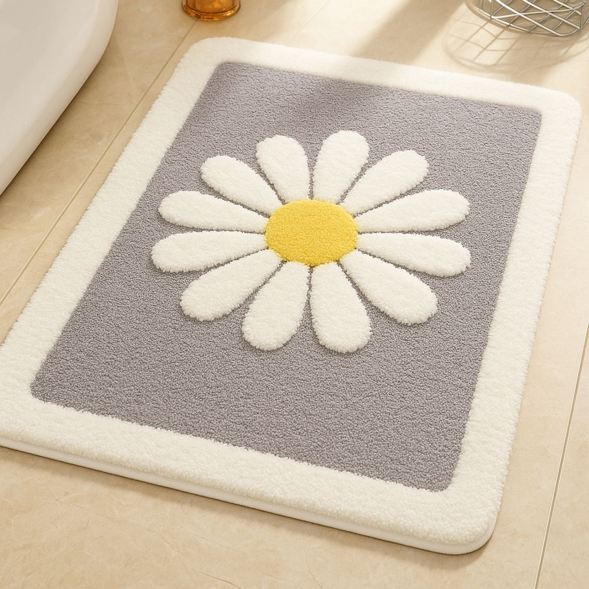 Charming Daisy Bloom Bath Mat