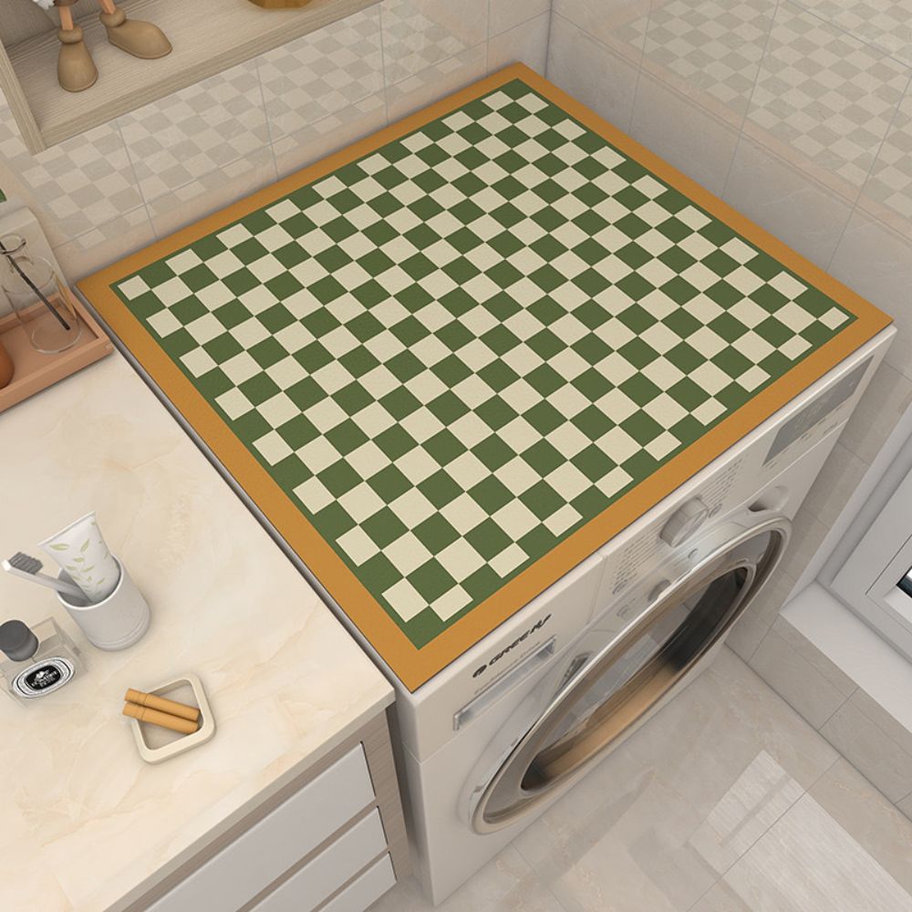 Checkerboard Washing Machine Cover Mat