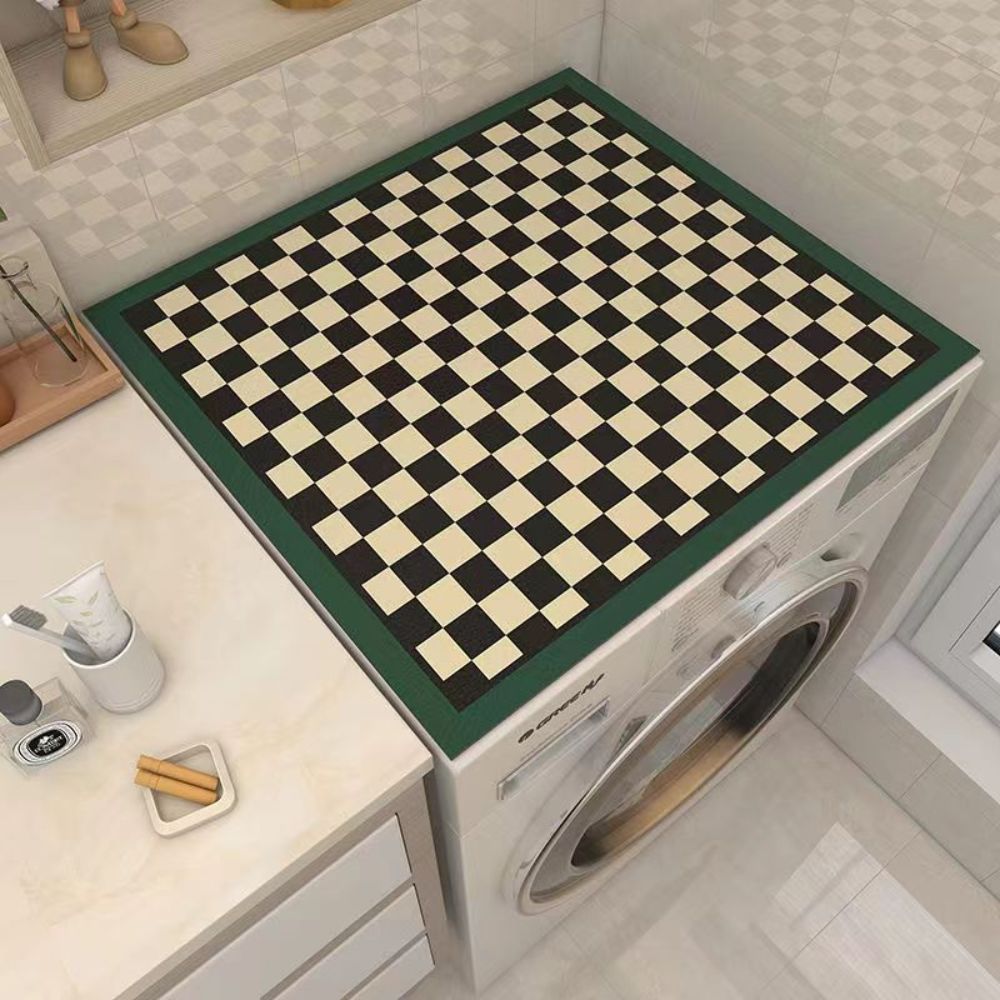 Checkerboard Washing Machine Cover Mat