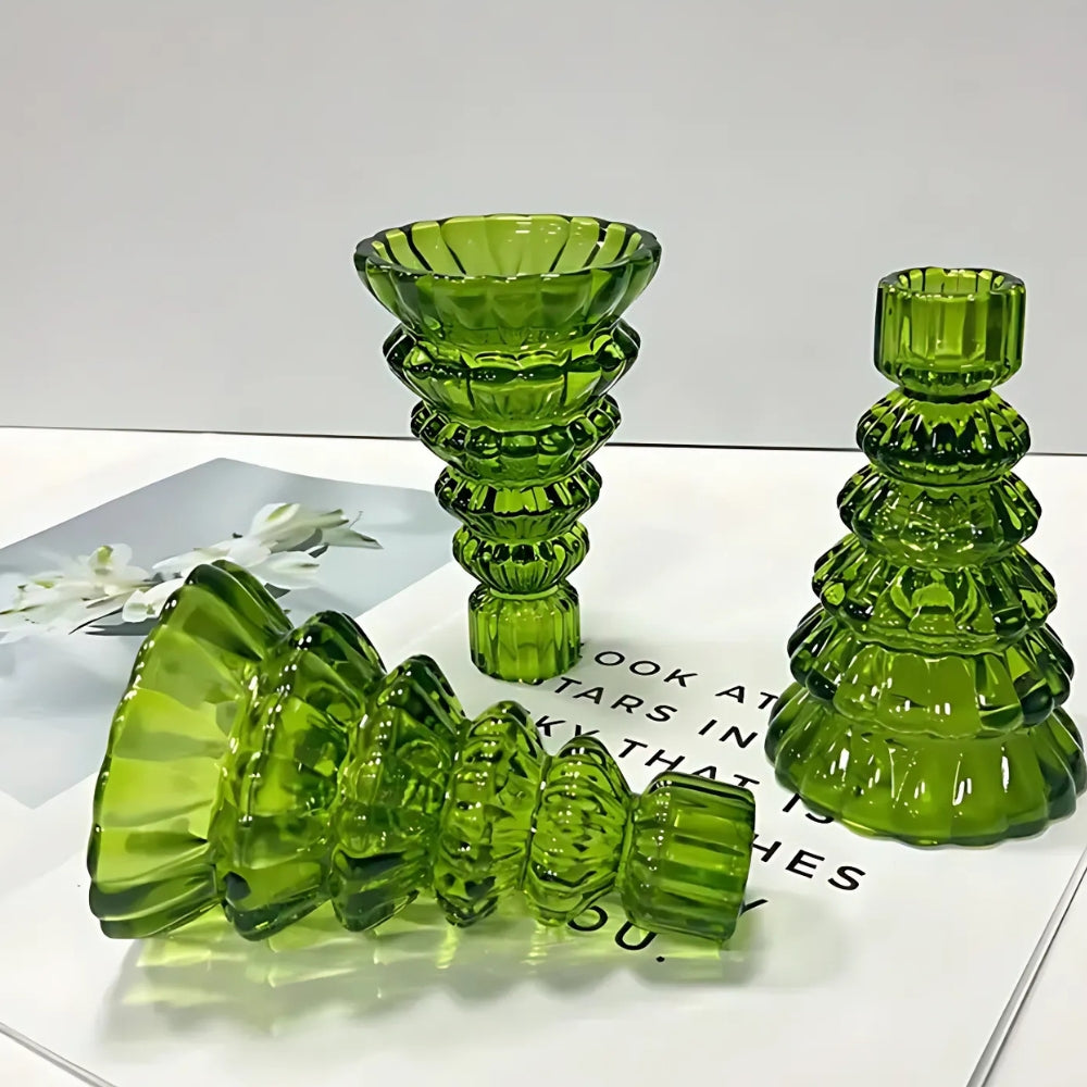Christmas Tree Glass Candle Holder