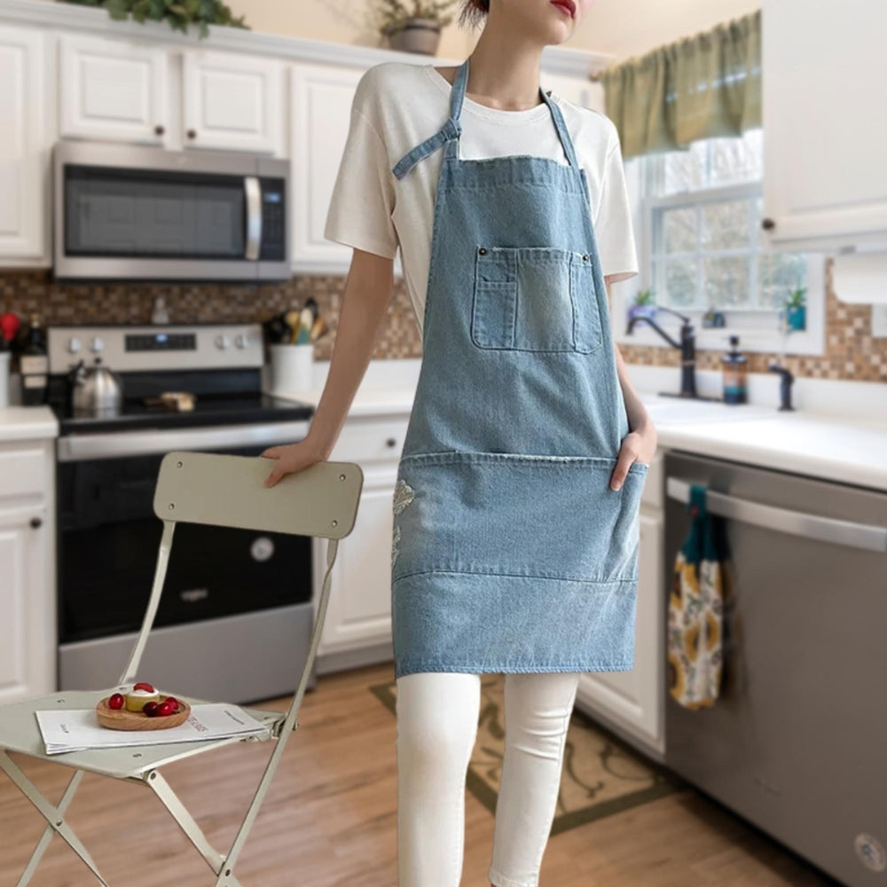 Classic Blue Denim Pocket Apron