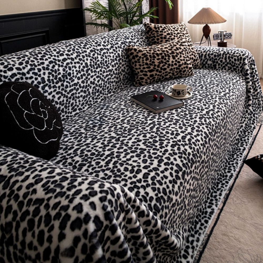 Cozy Leopard Print Sofa Cover