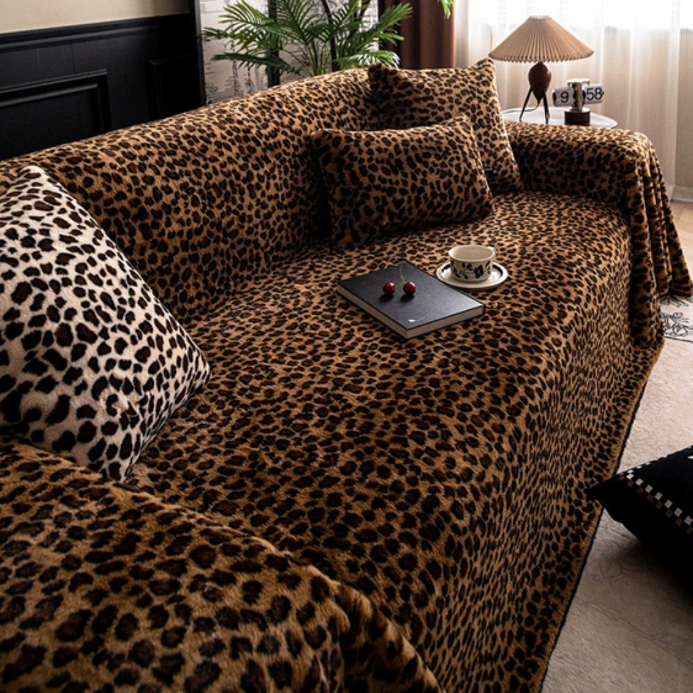 Cozy Leopard Print Sofa Cover