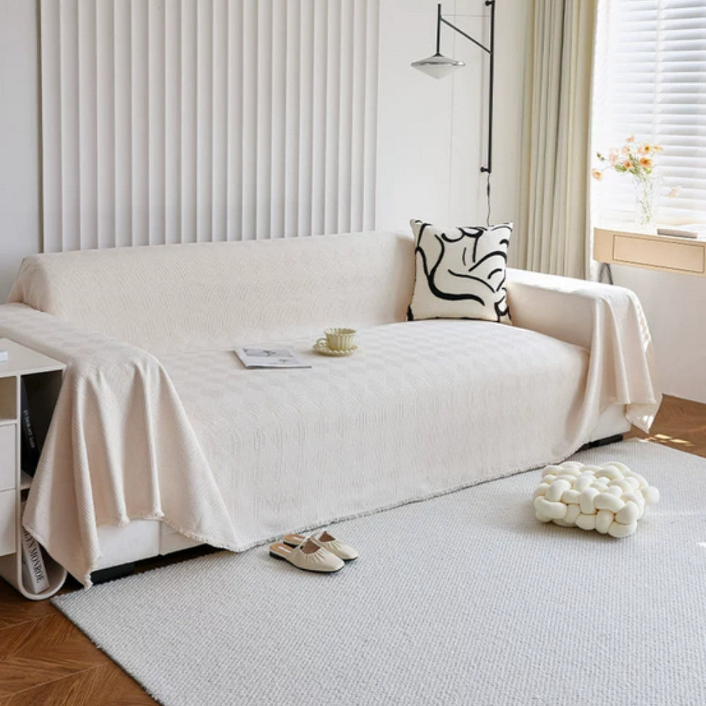 Diamond Grid Chenille Sofa Cover