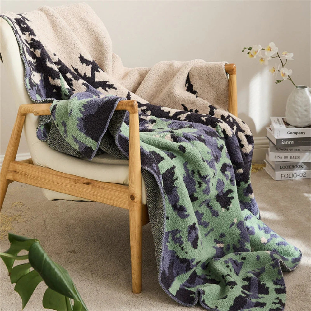 Emeraude Forest Soft Knitted Throw Blanket