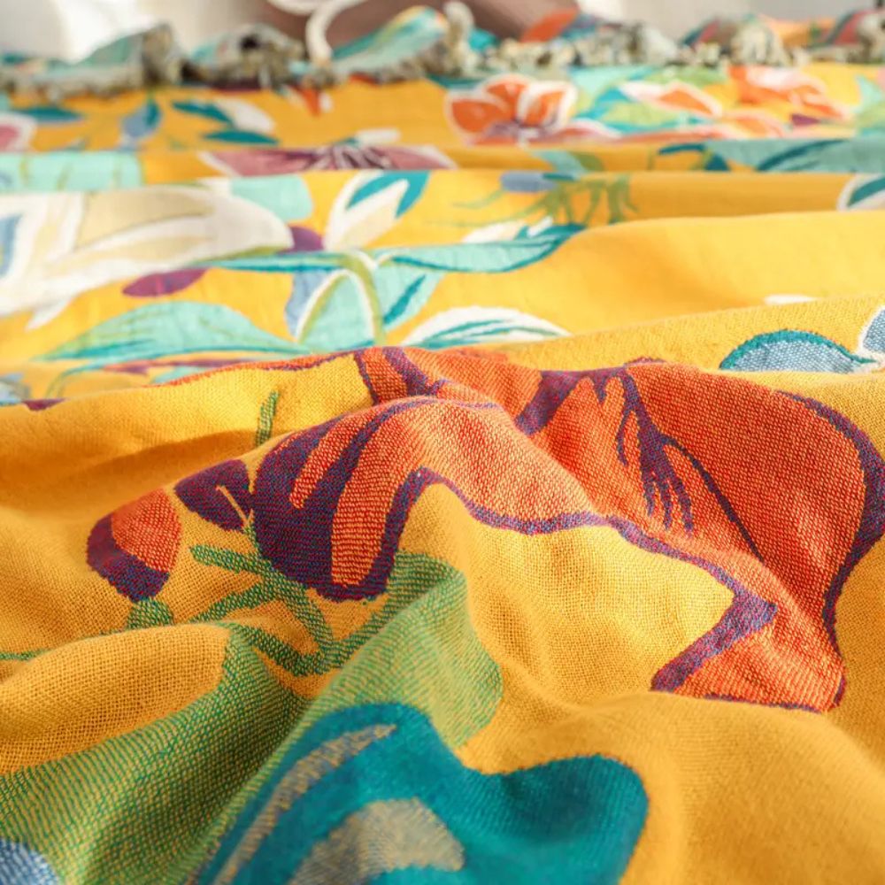 Festival Tropics Cotton Blanket