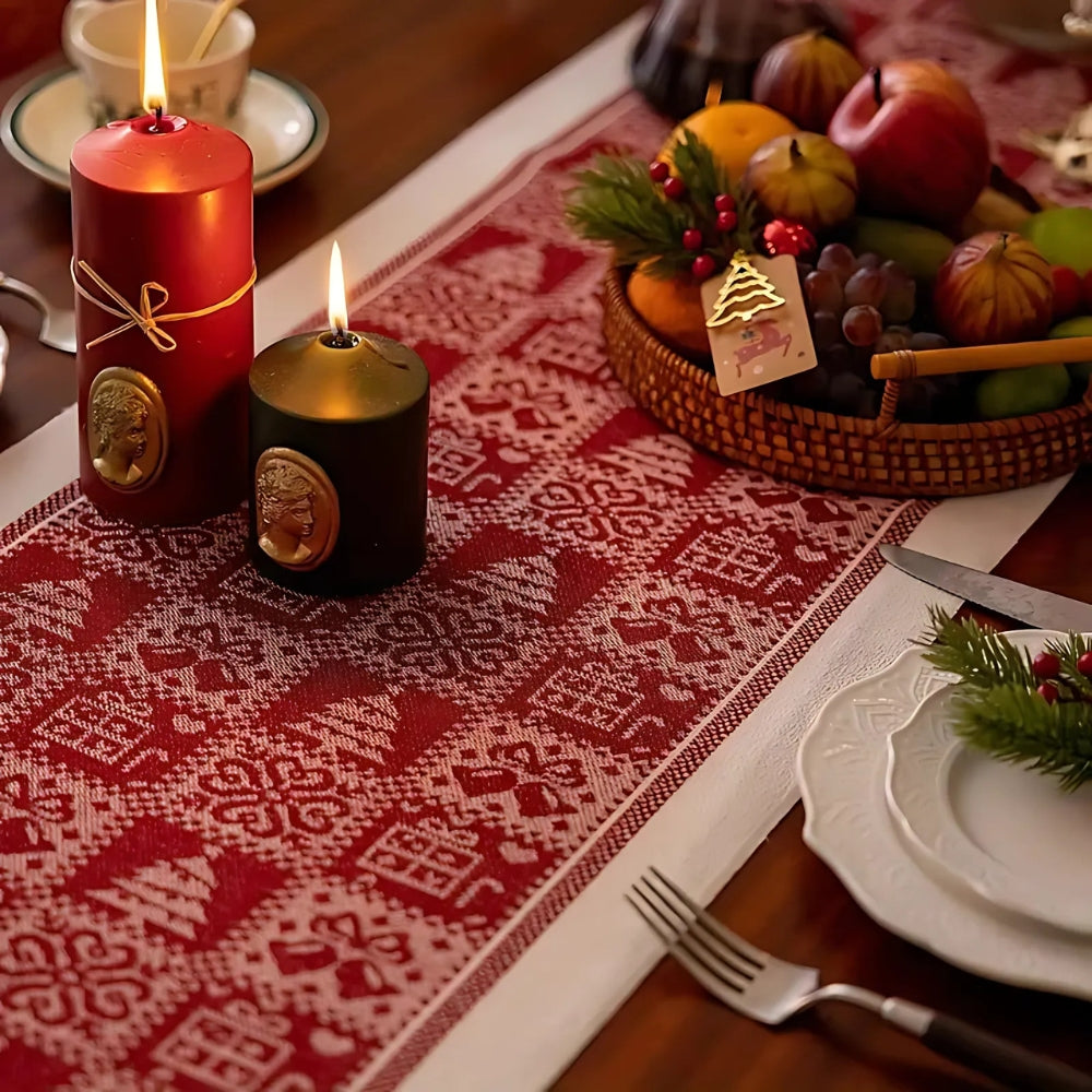 Festive Christmas Elk Table Runner